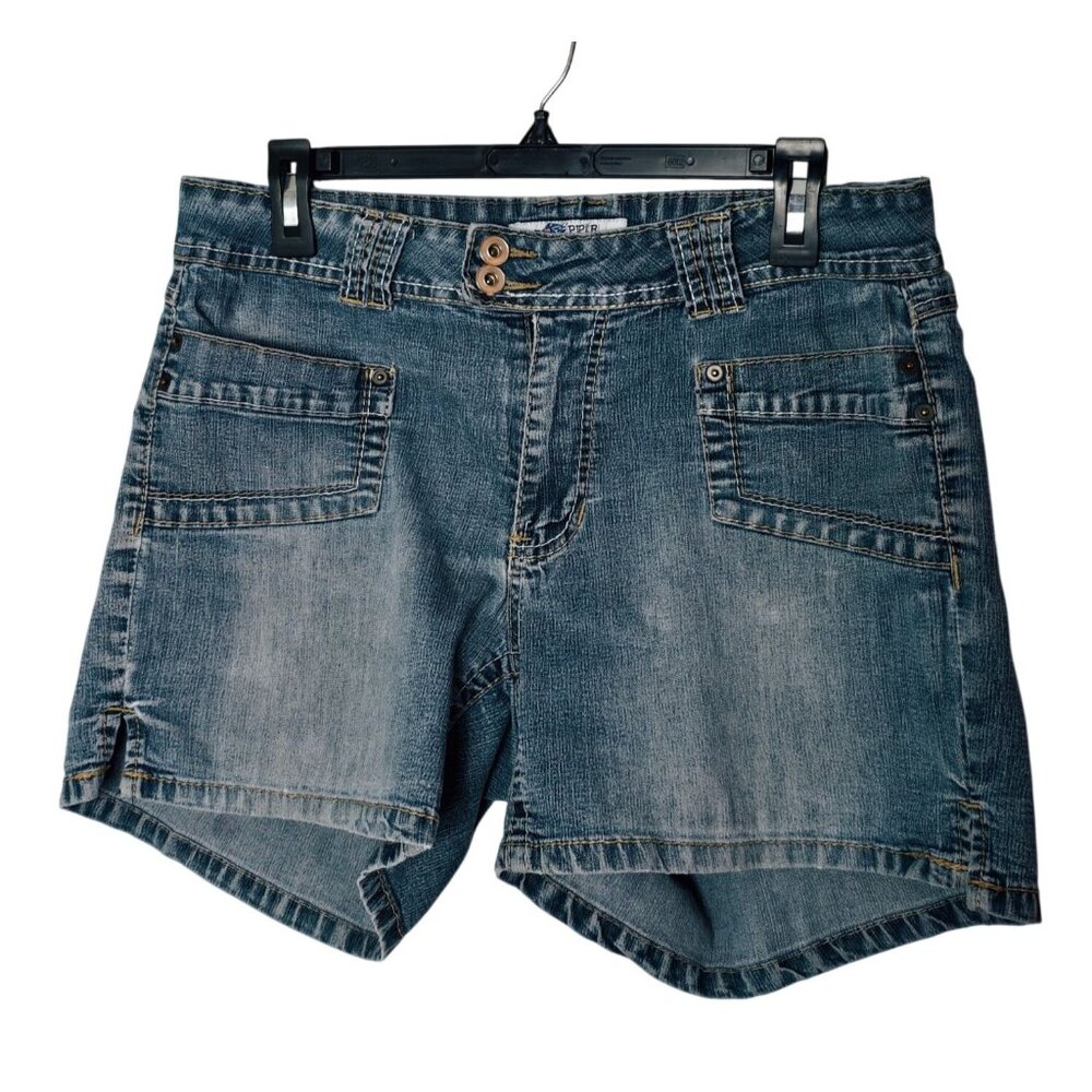 Womens Denim Shorts 16W Stretchy Y2K Jean 5" Inseam Grunge Piper&Blue Casual